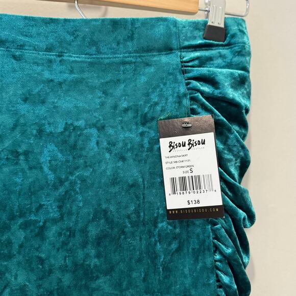 BISOU BISOU The Winona Skirt Storm Green Women's Size Small-New with Tags - Picture 6 of 7